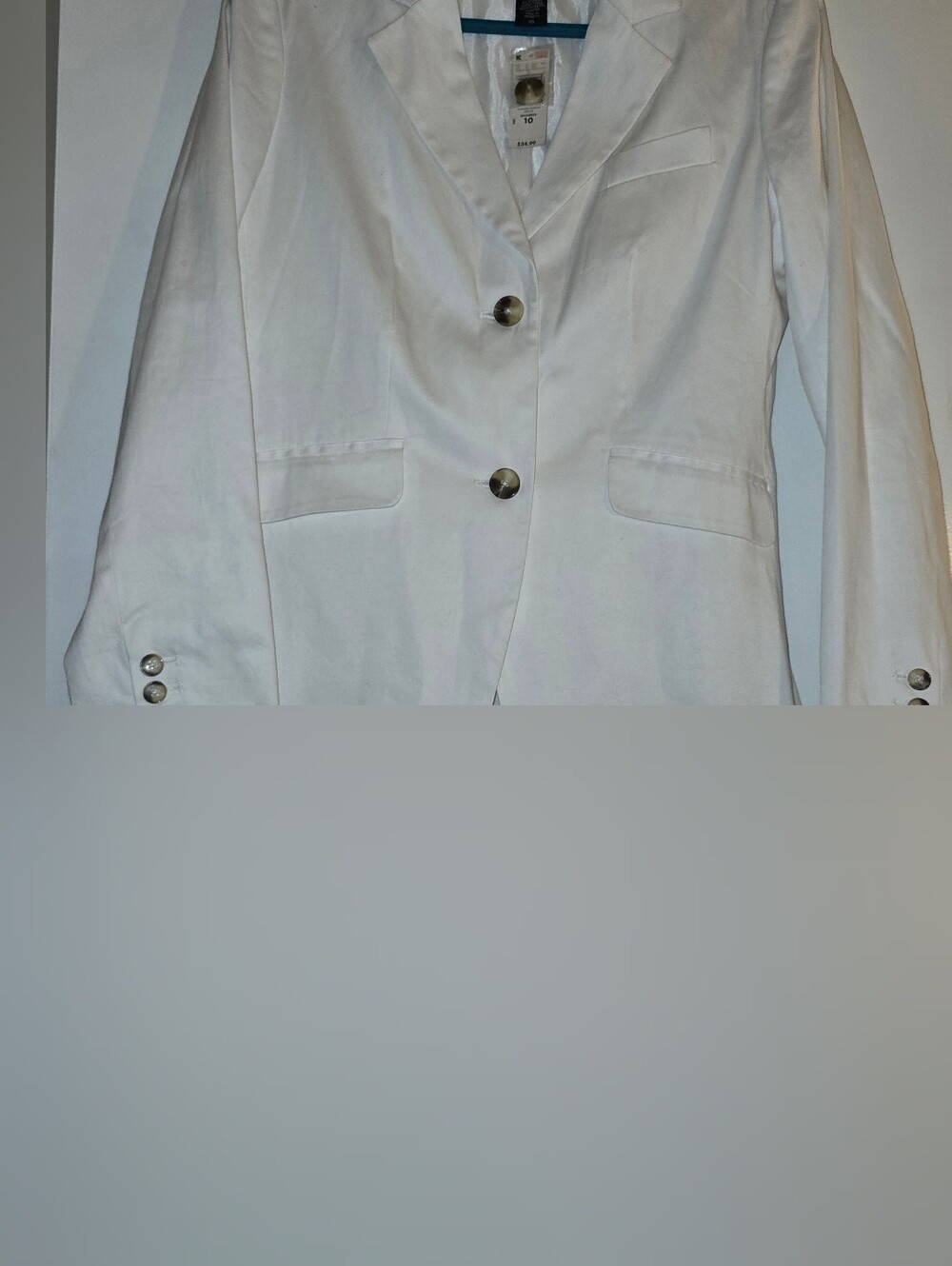Attention White Tailored Women's Blazer - Two-Button Suit Jacket
